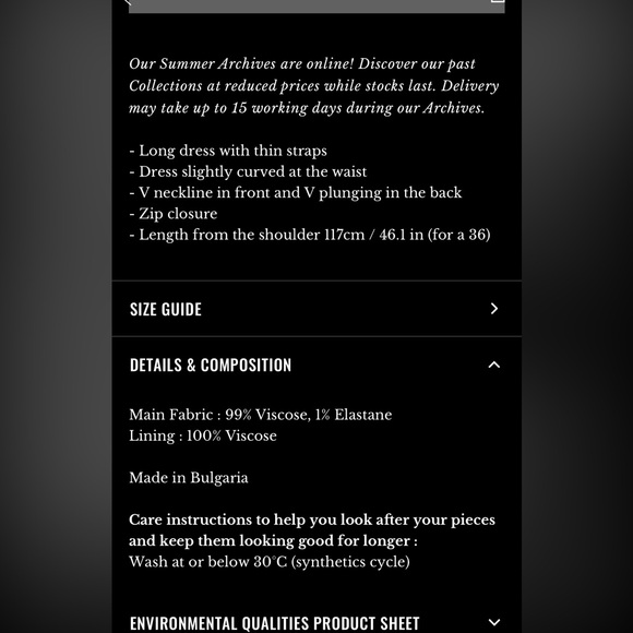 Sézane Ariane Dress black size 34 - Picture 5 of 5